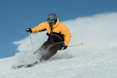 Skier in a Yellow Jacker