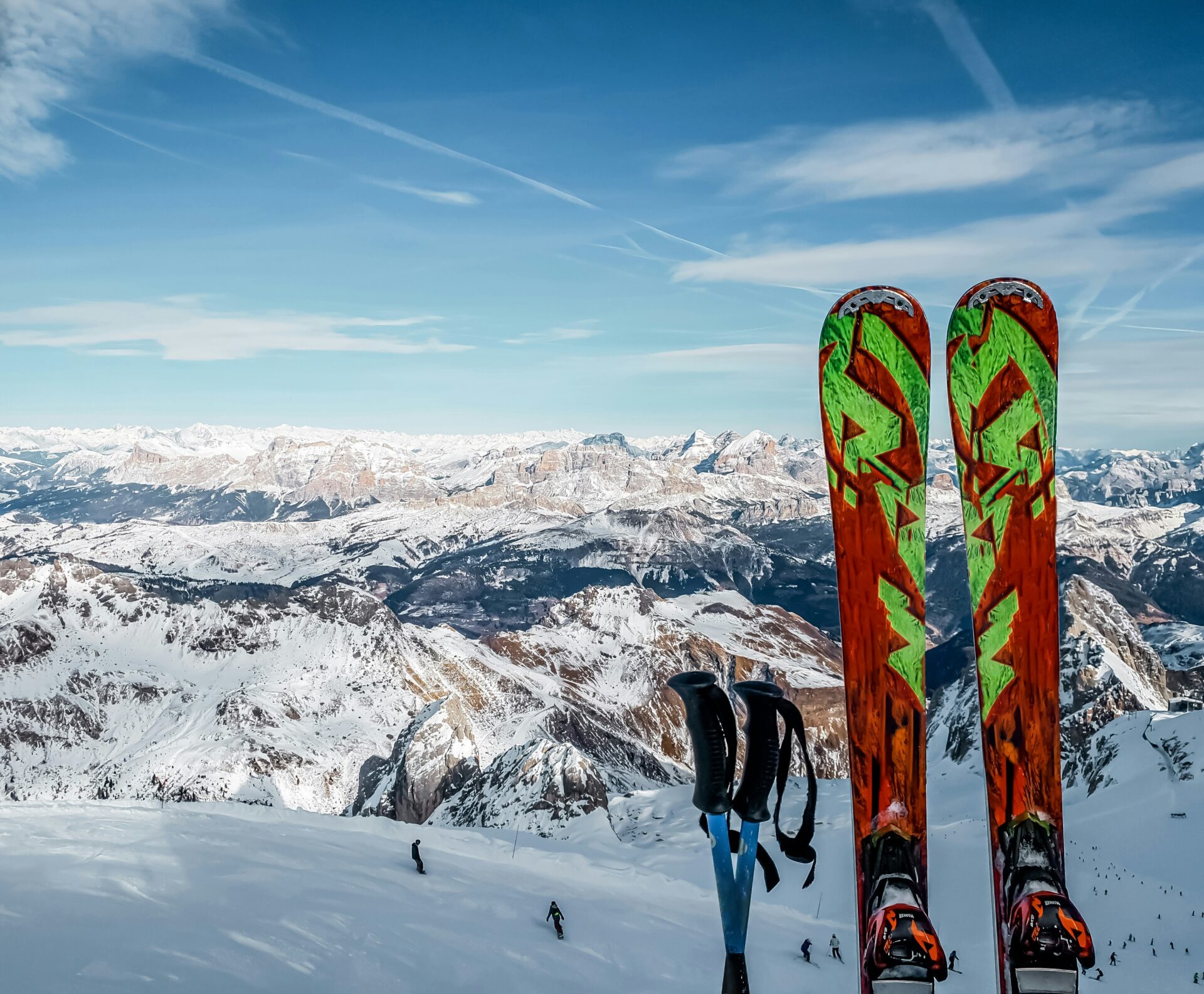 skis in the alps