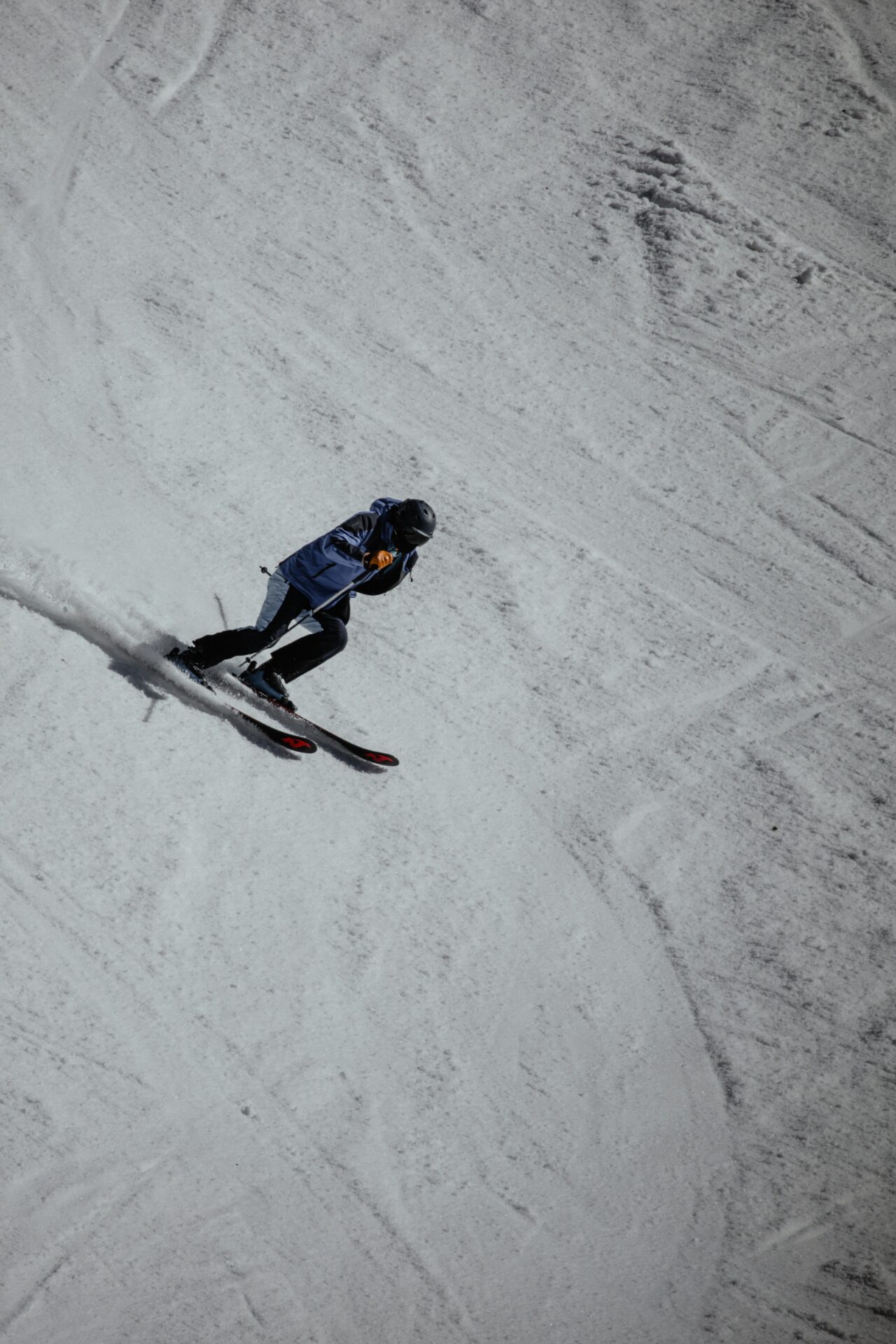 Skier on a snowy hill