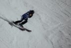 Skier on a snowy hill